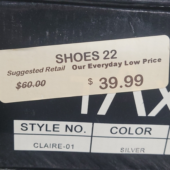 Taxi Silver & Faux Diamond Heels - Picture 7 of 7